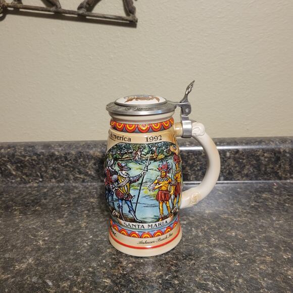 Anheuser-Busch Budweiser Stein Santa Maria Discover America - Picture 2 of 8